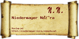 Niedermayer Nóra névjegykártya