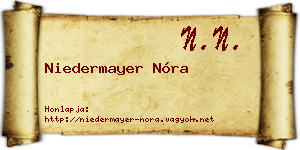 Niedermayer Nóra névjegykártya